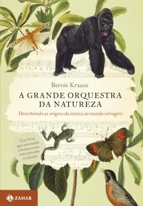 Capa do livro " A Grande Orquestra da Natureza": na obra, Krause apresenta as suas teorias e faz uma comparação entre a complexidade do som do meio ambiente e o equilíbrio da natureza.