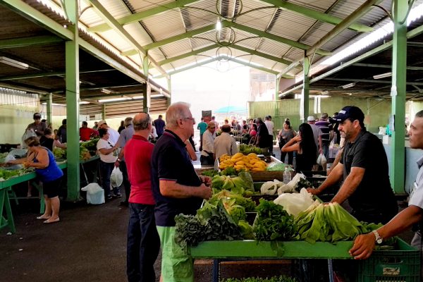 Feira com produtos da agricultura familiar