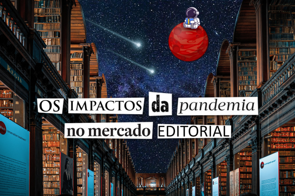 Astronauta lendo livros